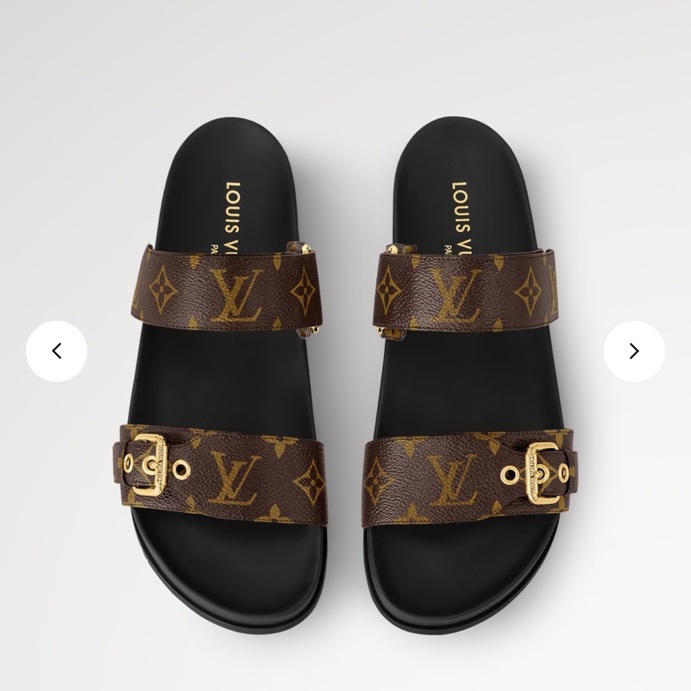 Louis Vuitton Black and Brown Monogram Sandals
Bom Dia Flat Comfort Mule! 
NEW!